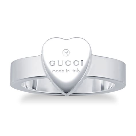 gucci trademark heart silver ring|gucci trademark ring in gold.